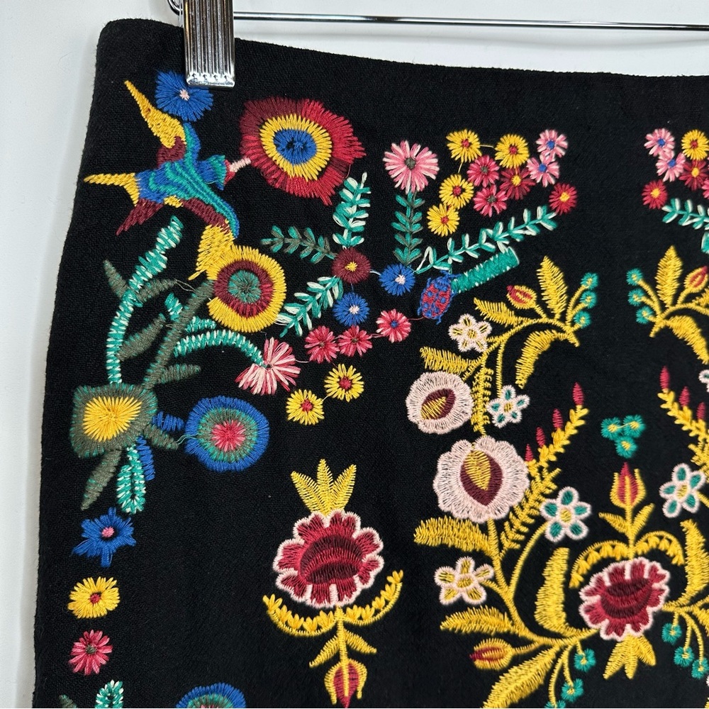 Umgee Multi-Color Floral Embroidered High Waist Cotton Blend Mini Skirt Sz S - Picture 3 of 11